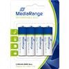 MediaRange Batterie Ni.MH Mignon AA HR6 1.2V RICARICABI - MRBAT121 - Conf 4 batt