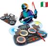 VTech Kidi DJ Drums, Batteria Elettronica per Bambini con Pad Luminosi, Giochi Musicali, Modalità Bluetooth e Microfono Integrato, Bacchette Incluse, Lingua Italiana, Batterie Incluse, 6+ Anni