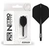 RED DRAGON Darts - Nitro Flite Integrato Sistema di Volo e Albero - No.2 Forma e Design - Nera & Nera Colore, Lunghezza Intermedia