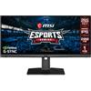 MSI Optix MAG301RF Monitor Gaming 30, Display 21:9 (WFHD - UltraWide FullHD) 2560x1080, 200Hz, 1ms, Rapid IPS, G-SYNC Compatibile, HDR Ready, VESA, Mystic Light RGB, Display Port, HDMI, Nero