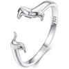 Kerraom Bassotto Anello di Apertura Regolabile S925 Argento Donna Anello Cane Animale Carino Regalo Ragazza Nipote