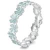 Kerraom Anello Argento 925 Fiori Smaltati - Zarter Damenring mit Grüner Blume, Ipoallergenico, Quadrifoglio, Anello Taglia 21, Per Stacking
