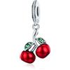 Kerraom Pendente Ciliegia Rossa Estate in Argento 925 per Donna - Pendente di Ciliegia Ciondolo Frutta Ipoallergenico per Collana o Braccialetto - Regalo Festivo Charm