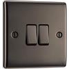 British General BG Electrical Interruttore doppia luce NBN42, nichel nero, 2 vie, 16AX