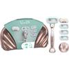 Gillette Venus Pro Smooth Sensitive Rasoio Donna a 5 Lame per Pelli Sensibili con 6 Lamette da Donna di Ricambio, Manico in Metallo Riutilizzabile, Gancio per la Doccia e Copertura da Viaggio Pezzi