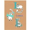 Komar Quadro da Parete ABC Animal L Poster Immagine Soggiorno Camera da Letto Decorazione Stampa Stampa Senza Cornice Disponibile in Tre Misure, Multicolore, P036L-40x50