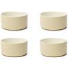 Excelsa Nordic Trendy Set 4 Ciotole in Ceramica, Crema, 450ml