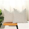Hckot Confezione da 2 federe decorative per cuscini in stile rustico con motivo patchwork nero e beige, 45,7 x 45,7 cm, per divano, letto, sedia, stile moderno bohémien (nero)
