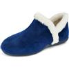 JOMIX Pantofole Donna Invernali Chiuse Ciabatte Stivaletto Pelose Calde da Casa Babbucce Pelliccia Elegante Morbide MD2418 Blu 37