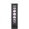 Liukouu Arazzo da Parete Tappezzeria a Cambiamento di Fase lunare - Nove Fasi del Ciclo di Crescita Completo della Luna Household Tapestry Moon Decorazione della Stanza(Nero)