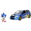 Jada Toys Sonic The Hedgehog Auto Subaru Impreza WRX STI 2012 (19 cm) con figura (6 cm) - Modellino auto con ante apribili, set di giocattoli in metallo per fan e bambini dagli 8 anni in su