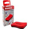 Kores - Cancellino Magnetico Rosso per Lavagna Bianca adatto a Scuola, Casa e Ufficio, Pulizia a Secco, Leggero e di Forma Ergonomica, 110 x 55 x 20 mm, Confezione da 1