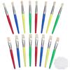 KQDRAVINE 16 Set Pennelli e Tavolozza da 12 Colori, Set di Pennello Punta Piatta e Round Paintbrushes Adatti per Garçons et Filles, Pennelli con Setole per Vernici Lavabili, Vernici Acriliche