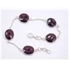 8.60 GM 925 Argento Sterling Naturale Granato Cab Gemma Lunetta Misura 20.3cm