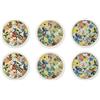 Excelsa Fiori Frida Set 6 Piatti Pizza in Porcellana, Decorazione Floreale, 30,5 cm