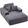 VEVOR Poltrona Chaise Longue, 1380 mm, Senza Osso, Poltrona da Lettura Imbottita Oversize con Cuscini e Braccioli per Interni, Divano con Seduta Profonda per Soggiorno, Camera da Letto, Grigio