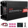 VEVOR Inverter di Corrente da 1500 W, Inverter a Onda Sinusoidale Pura da 12 V CC a 230 V CA, Convertitore per Caricabatteria da Auto con Telecomando, Porte USB e Tipo C, 2 Prese CA, per Camper