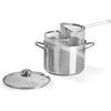 Barazzoni Spaghettiere Doppio Cestello ø24cm, capacità 7,25 Lt, Made in Italy, Acciaio inox 18/10. Triplo fondo. Induzione+Gas. PFAS free. Cuoce 2 tipi di pasta contemporaneamente