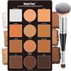 JasCherry Contour Palette, 12 colori di contorno illuminante polvere correttore con pennello a doppia testa, regali di trucco per le donne, A