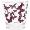 Excelsa Enjoy Set 6 Bicchieri in Vetro con Decorazione Farfalle Lilla