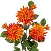 Hollyone Grandi fiori artificiali di dalia con steli lunghi, 3 fiori finti arancioni e 3 boccioli finti decorativi, composizioni floreali per la casa, soggiorno, cucina, matrimoni, decorazioni per feste