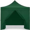 CILVANI Gazebo 3x4,5 completo colore verde con 4 pareti laterali e chiusura