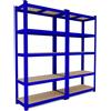 CILVANI Scaffalatura in metallo Set di 2 scaffali componibili 40x90x180cm di colore blu