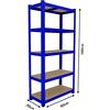 CILVANI Scaffale a incastro in metallo colorato 5 ripiani CILVANI 180x90x40