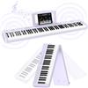 TERENCE Pieghevole Pianoforte Digitale 88 Tasti semi-pesati con batteria da 1800 mAh Altoparlanti 2x5W Bluetooth interfaccia MIDI supporto per spartiti Borsa adesiva Cavo audio con Pedale purple
