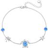 POPLYKE Infinity/farfalla/tartaruga, cavigliera da donna, in argento Sterling 925, infinito chakra, idea regalo per ragazze, Argento Argento sterling, Senza Gemstone