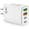 LAKIWING Presa per caricabatterie da viaggio US, adattatore spina US, 2 porte USB-A e 2 porte USB-C, Per Stati Uniti, Canada, Colombia, Cina, Brasile, Giappone