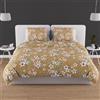 Soleil d'ocre, Set copripiumino in cotone 57 Fili 240x220 cm Manon Camel
