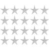 QUARKZMAN 20Pz Stelle Termoadesive, Toppe Ricamate a Cucire Stelle, Toppe Decorative Riparazioni Applicazioni per Artigianato Fai da Te Zaini Borse Cappello Abbigliamento, 75mm Argento