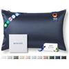RENESSY Federa in Seta 100% Bio 50x70cm - 22 Momme Seta di Gelso, Grado 6A, Certificata Oeko-Tex in Germania - Lusso per i Capelli e la Pelle, 1 Pezzo (Blu marino)
