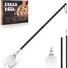 Herogo Pala rotante per pizza, spatola perforata in acciaio inox da 20,3 cm, accessori in metallo con manico staccabile, superficie ampia e adatta al forno