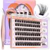 LASHVIEW Self Adhesive Eyelashes,Press On Lash Clusters Includes 60 Clusters, 1 Applicator Easy to Applicator Lashes Reusable Strip Lashes No Damage Reusable Lashes Self Adhesive No Sticky N23-N