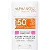 Alphanova Crema solare 50 - Stick crema solare colore sport acquatici e bambini - Biologico - Vegano - Oceano amichevole (Rosa Perlato)