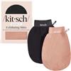 Kitsch Guanti Esfolianti per il Corpo 2 pz - Nero & Terracotta | Guanto esfoliante coreano e scrub corpo profondo per doccia e bagno, rimuove cellule morte per pelle liscia