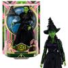 Mattel Universal Wicked, Elphaba, bambola snodata con pelle verde, capelli neri intrecciati e look da ballo rimovibile, accessori inclusi, ispirata al film, giocattolo per bambini, 4+ anni, HXT62