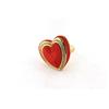Generico Anello Regolabile a Cuore con Cristalli Swarovski, Design moderno, Placcato Oro (ROSSO)