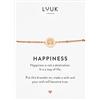 LUUK LIFESTYLE Braccialetto con ciondolo occhio di Buddha in acciaio inossidabile con dedica messaggio HAPPINESS, regalo per la migliore amica, rosa