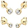 Elli Orecchini a Perno da Donna in Argento 925, Placcati Oro con Cristalli Swarovski