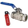 UKDeals Direct Valvola a leva da 22 mm, valvola a sfera con foro completo, valvola di isolamento a compressione, con maniglia rossa e blu, approvata WRAS