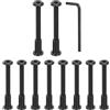 QUARKZMAN 10 Set Bulloni a Testa Esagonale M6x60mm con Dado M6x15mm e Chiave Esagonale, Bulloni e Viti per Connettori Mobili per Cintura Svasata, Neri