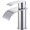 CECIPA Rubinetto Bagno Lavabo Cromo a Cascata, Miscelatore Lavabo Bagno con Becco Altezza 8,6cm, Rubinetto Lavandino in Acciaio Inox 304