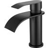 CECIPA Rubinetto Bagno Lavabo Nero a Cascata, Miscelatore Lavabo Bagno Nero con Becco Altezza 8,6cm, Rubinetto Lavandino in Acciaio Inox 304