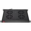 Link ripiano per armadi rack19 con 4 ventole nero 4 agganci 483x330x44mm