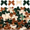 YUNHENTONG Fiocchi Natale 120 Pezzi Coccarde Natalizie Piccole 2.5 x 2.5 cm Fiocchi Natalizi per Cartolina di Natale, Confezione Regalo, Ghirlande di Natalizie (Verde+Marrone+Beige)