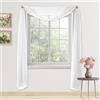 Elegant Comfort 139,7 x 548,6 cm Tenda Solid Sheer Voile Sciarpa, Bianco