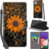PHINIENLAND Cover per Samsung Galaxy A22 5G Case PU Pelle Custodia [Kickstand] [Chiusura magnetica] [Slot per Schede], Portafoglio Flip Custodia per Samsung A22 5G,Crisantemo